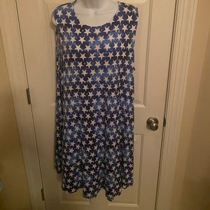 NWT Riley & James Sleeveless Stars And Stripes Dress Rayon Spandex Size 3X USA